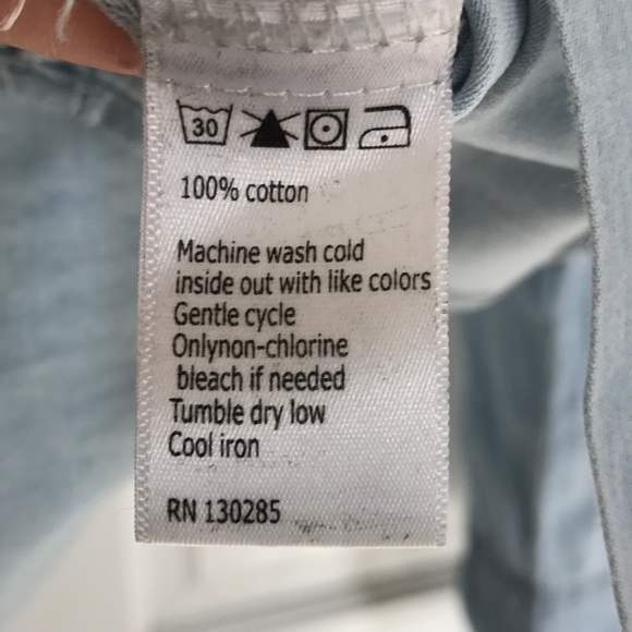 Chambray Denim Button Down Shirt - Picture 4 of 5